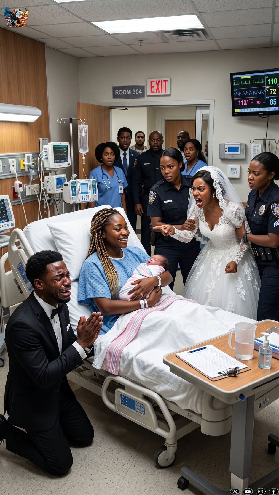 Two hours after my ex-husband said “I do,” he walked into my hospital room with his bride still wearing her wedding dress. I had just given birth. He wasn’t there to meet our daughter. He was there to make me sign an NDA. But ten minutes later, his face went pale, his new bride looked terrified, and neither of them was prepared for what came next…