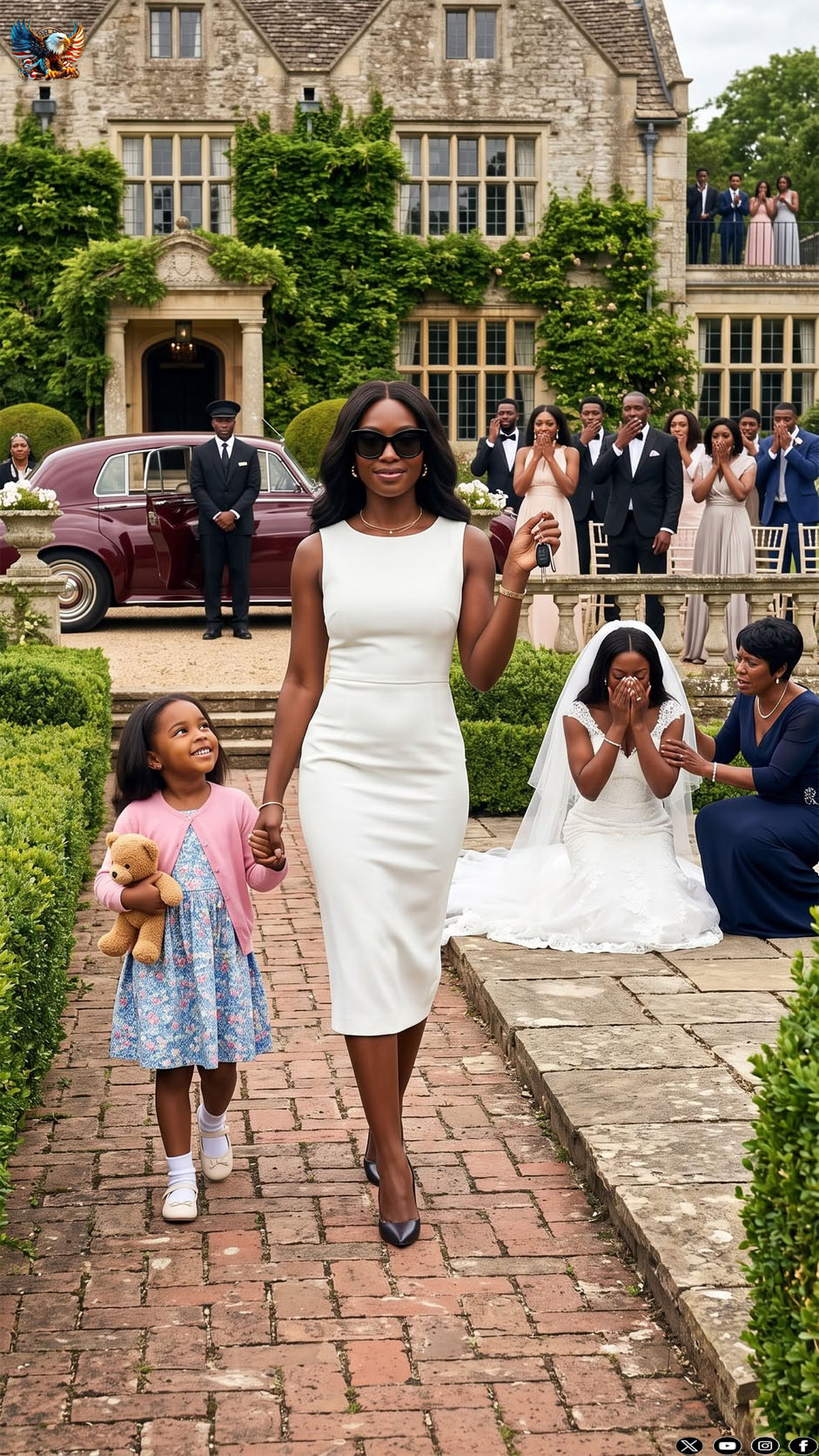 At my sister’s wedding, my stepmother suddenly announced that I was gifting her my $500,000 car. “She’s pregnant—she needs it. A single woman like you can just walk,” she mocked in front of 200 guests. When I refused, she threw me out of the wedding and out of the house. She thought I’d back down… until one hour later, a man walked into the reception—and she started screaming.