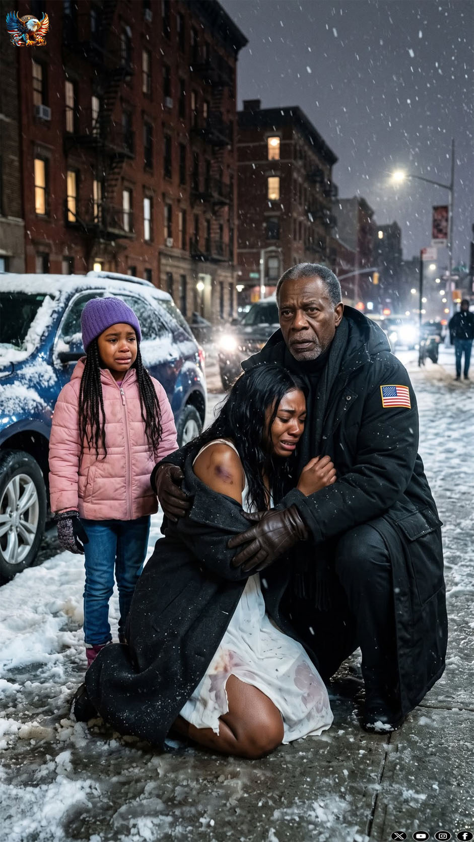 I found my daughter sleeping on the sidewalk after her husband sold their $500,000 home for his mistress. The moment she saw me, she broke down in my arms. Between sobs, she whispered, “I wanted to call you, Dad… but he said if I did, he’d ruin you. He said he knew your weakness.” The next morning, I went to his luxury penthouse. He smirked, champagne in hand. “Here to beg for that loser?” I silently left an envelope on the table. 2 minutes later, he called back and begged for mercy.