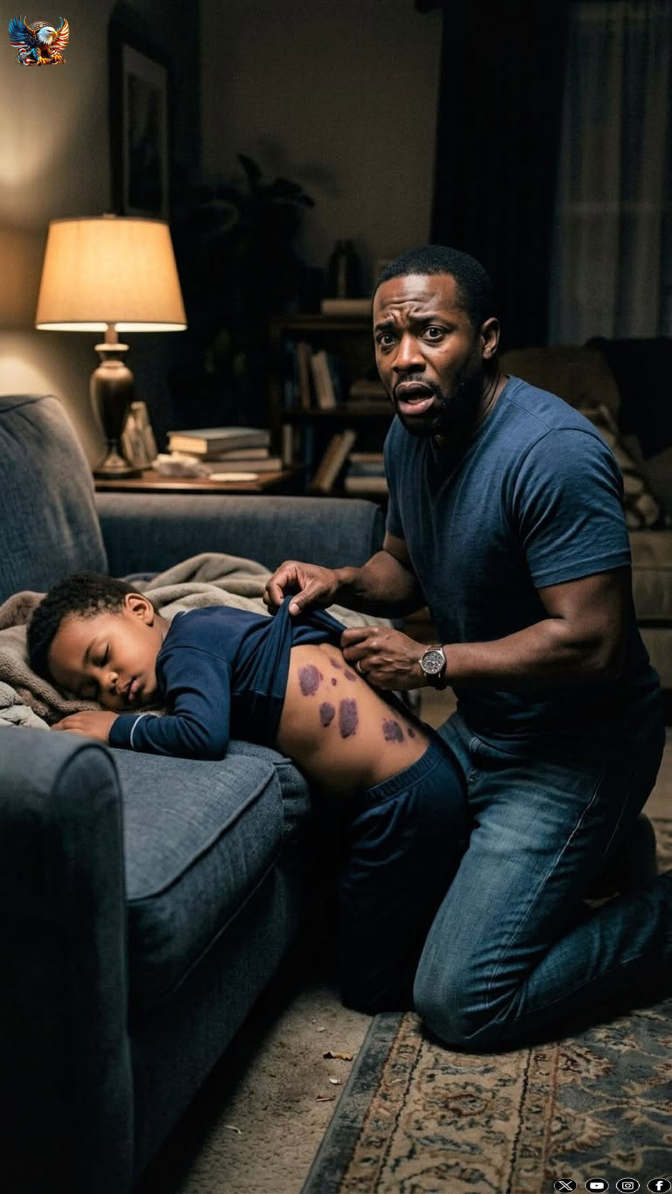 My son came home from his mother’s house and couldn’t sit down. My ex-wife texted: “He just fell on his bike.” But when I checked him, my hands started shaking and the room went cold. It wasn’t an accident. I didn’t call a lawyer… I called 911 immediately…