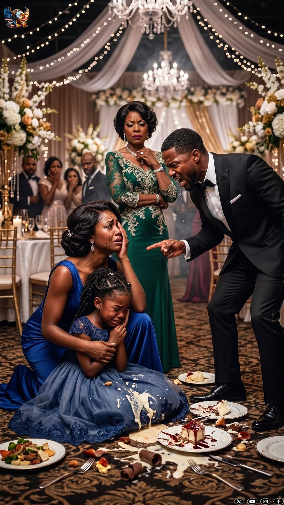 My MIL shoved my 8-year-old daughter to the floor and poured food on her. When I stepped in, my husband slapped me. “Don’t you dare disrespect my mother!” he roared. I didn’t cry, scream, or argue. I just wiped my daughter’s tears, looked him in the eye, and whispered: “The game is over.” Ten seconds later, their phones buzzed, his mother shrieked in horror, and they fell to their knees begging…