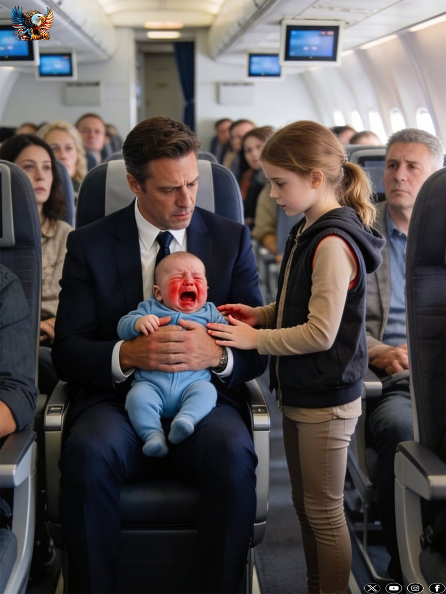 The Billionaire’s Baby Wouldn’t Stop Crying on a Flight—Until a Quiet Girl from Economy Did Something No One Expected