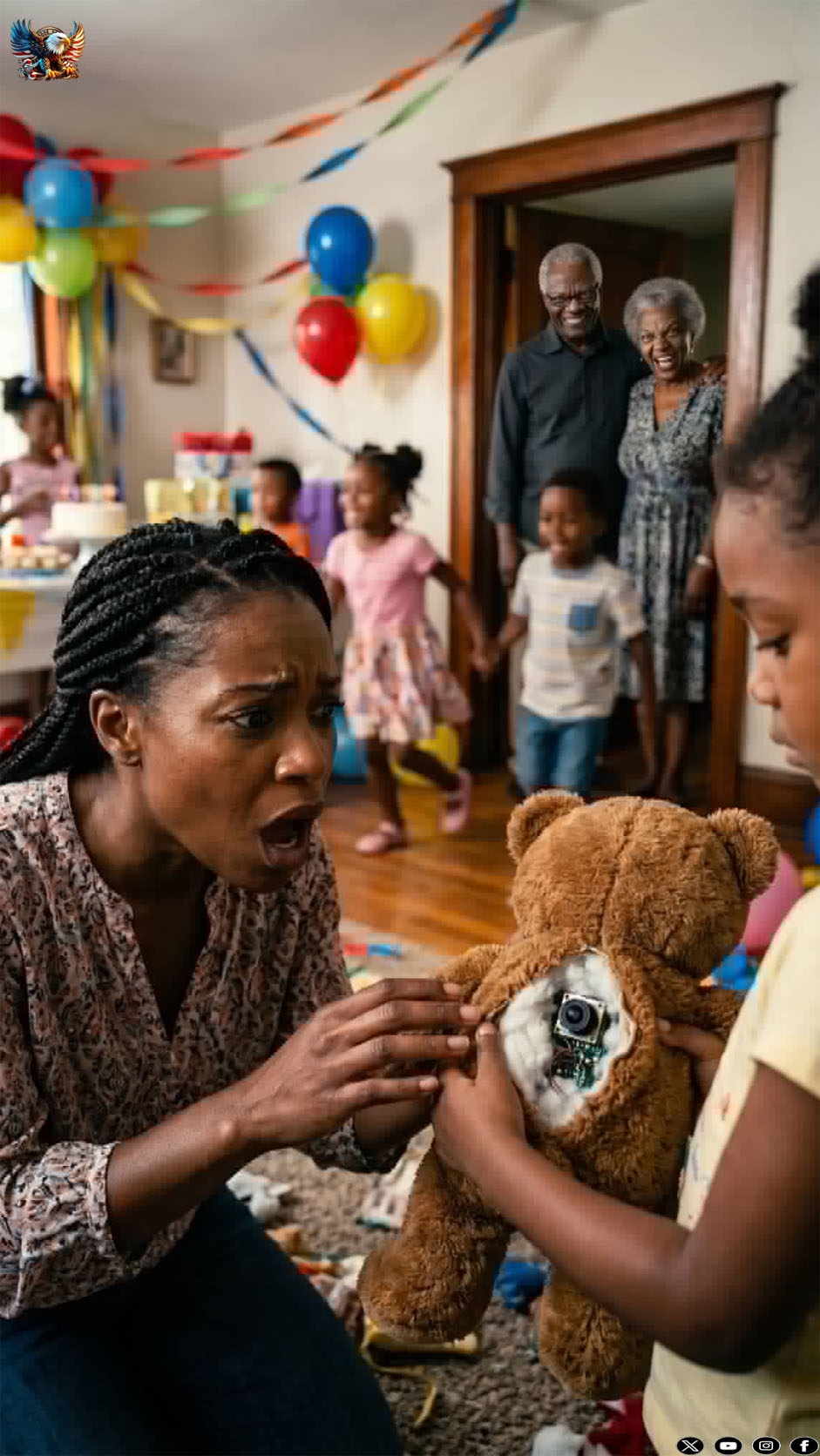 For her 6th birthday, my in-laws gifted my daughter a teddy bear. She froze, asking, “Mommy, what’s inside?” I looked closer, and my blood ran cold. I didn’t scream. I calmly smiled, served cake, and secretly made one phone call. Three days later, the police knocked on their door…