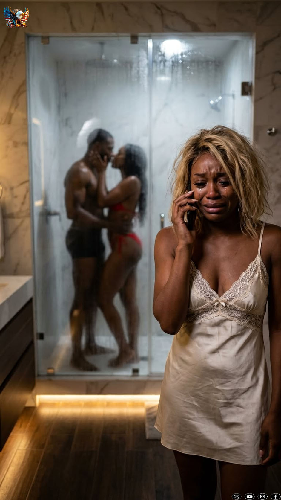 My husband was in the shower when his phone rang. “You still smell like me. Your wife has no clue,” his mistress laughed. My blood turned to pure ice. I recognized the voice instantly—it wasn’t a stranger. I didn’t scream or drop the device. I quietly unlocked his phone and sent one message. When the shower stopped and he stepped out singing, he saw me sitting on the bed holding his phone. His face completely drained of color.