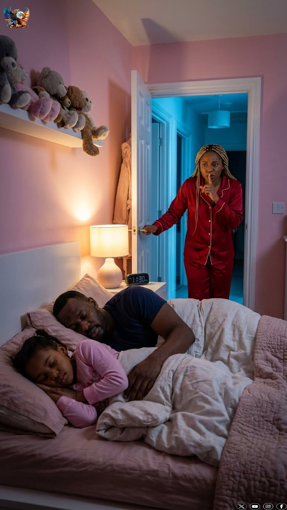 An eight-year-old girl sleeps alone, but every morning she complains that her bed feels “too small.” When her mother checks the security camera at 2 a.m., she breaks down in silent tears…