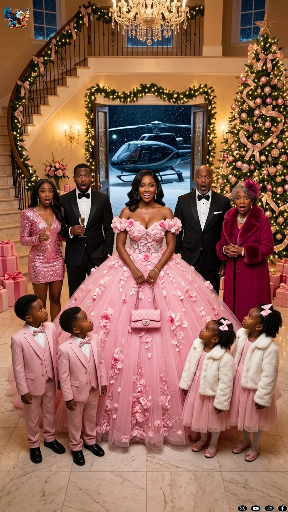 Arriving by helicopter, the wealthy ex-wife crashed her ex-husband’s Christmas dinner. Having abandoned her while pregnant, he expected a childless, broken woman. Instead, she walked in with the quadruplets he never knew existed. “Meet your grandchildren,” she smiled. As his engagement ring dropped, one child asked…