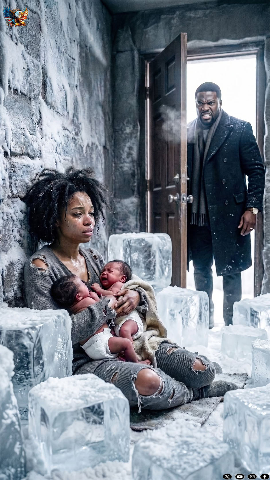 My husband locked me in a commercial freezer to get rid of me and our unborn babies. “No one will find you here,” he whispered, shutting the door. Against all odds, I gave birth to twins in the dark. Just as I lost hope, my husband’s worst enemy opened the door, and what he said next changed everything…