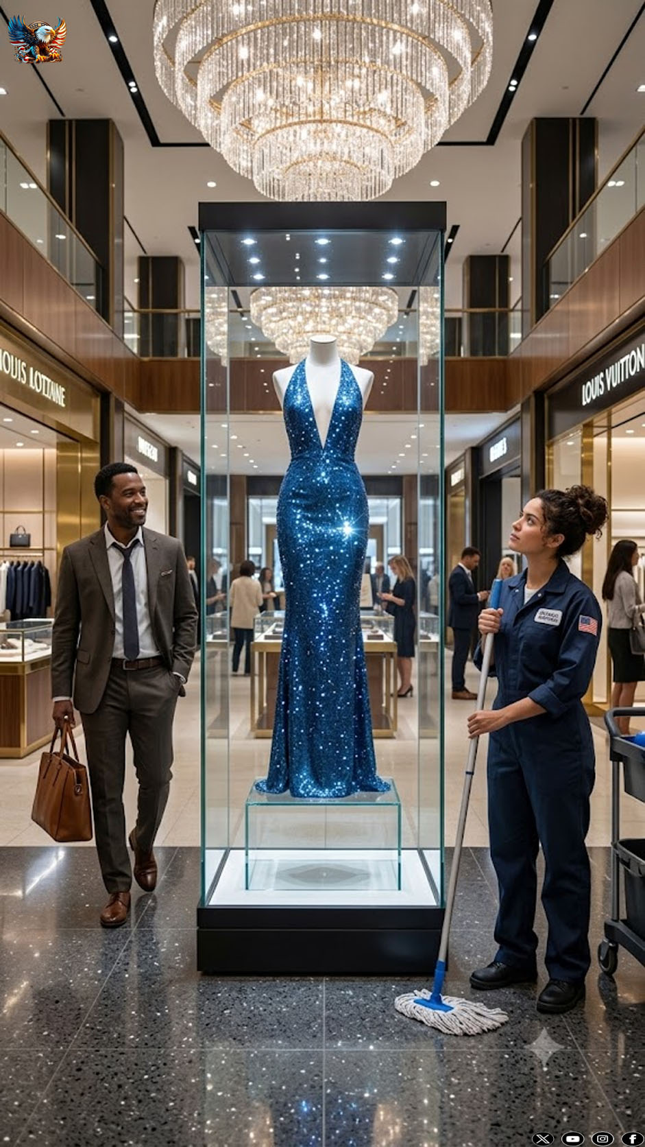 Seven years after the divorce, he ran into his ex-wife working as a cleaner—silently staring at a million-dollar dress.