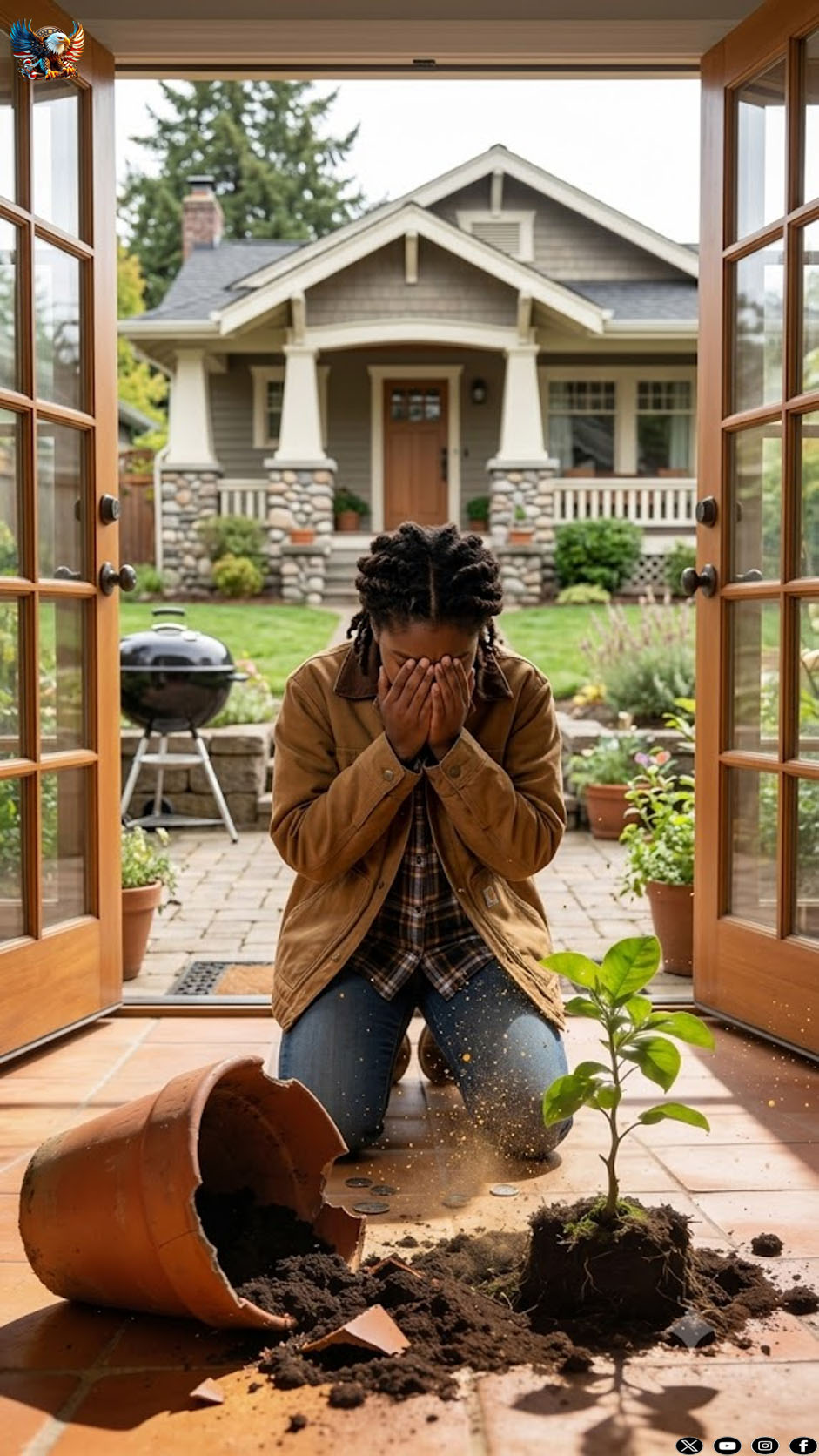 “My husband died because he slipped inside the house. Five years later, when the flowerpot—the only memory I had left of him—broke, what I found in the clump of dirt made me scream, I fell to the floor, and immediately called the police…