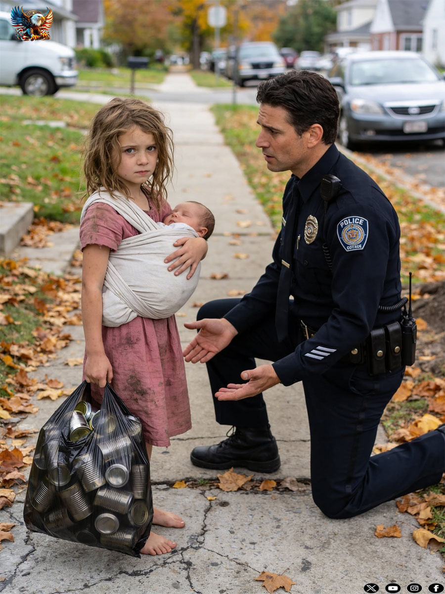 He Thought It Was Just Another Call—Until He Saw a Barefoot 5-Year-Old Girl Carrying a Baby in the Freezing Cold