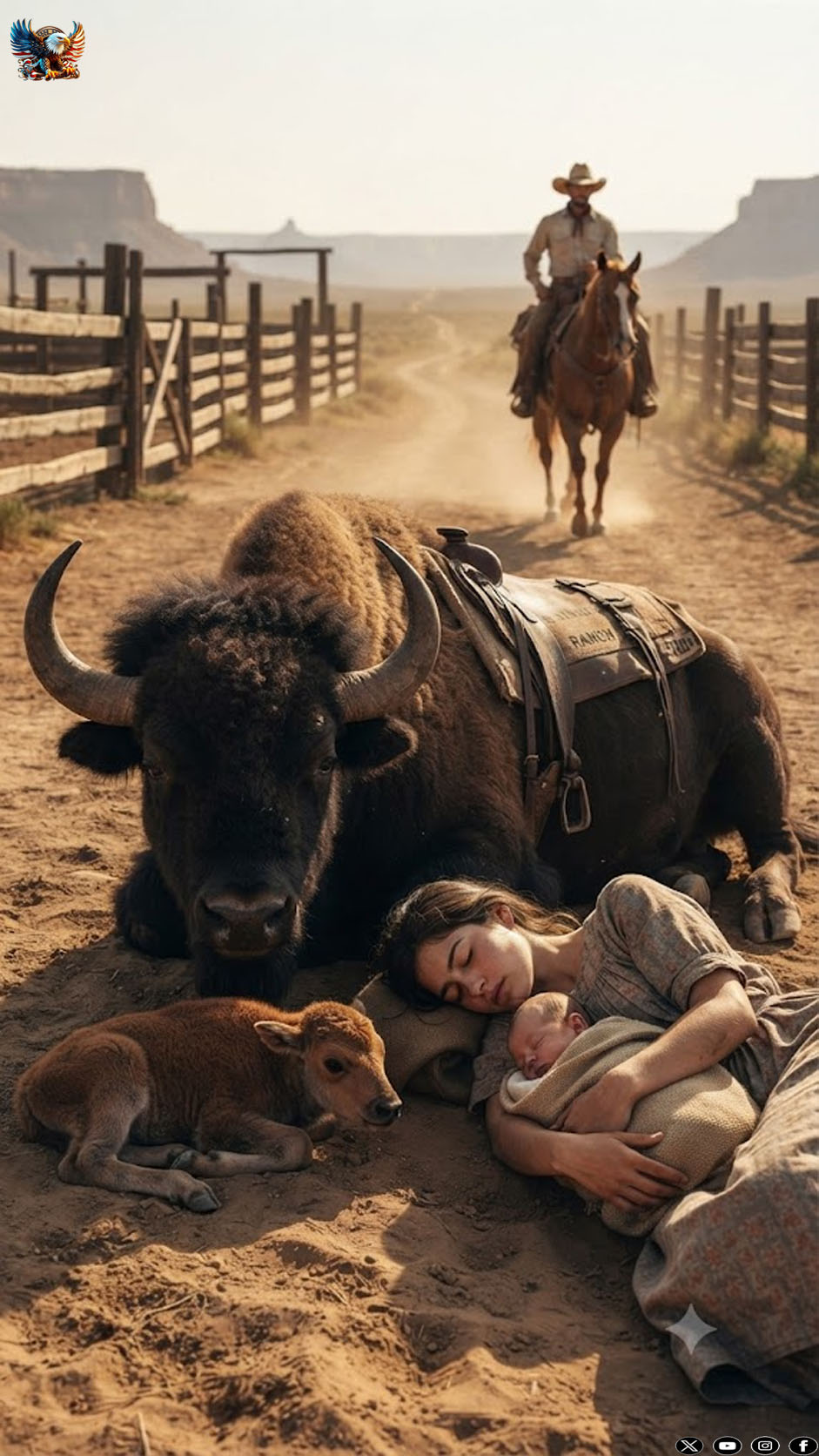 “A widowed farmer sees a young woman protected by a buffalo that has just given birth… and then he does this…”