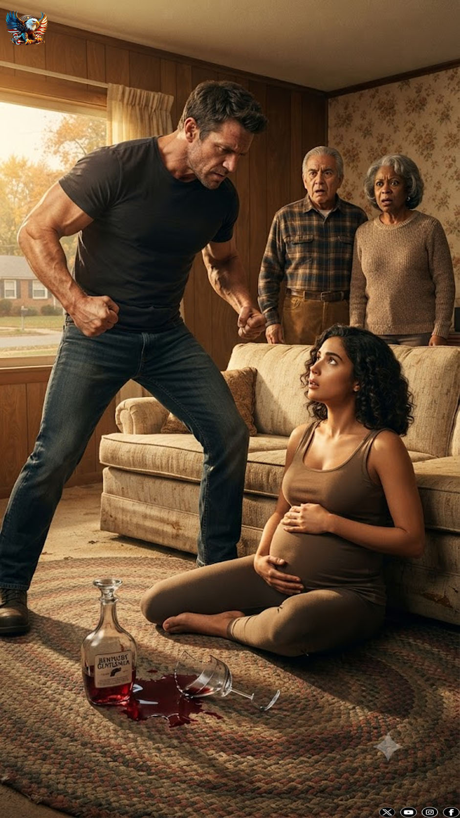 “My husband beat me while I was pregnant and his parents laughed… but they didn’t know that a simple message would destroy everything.”