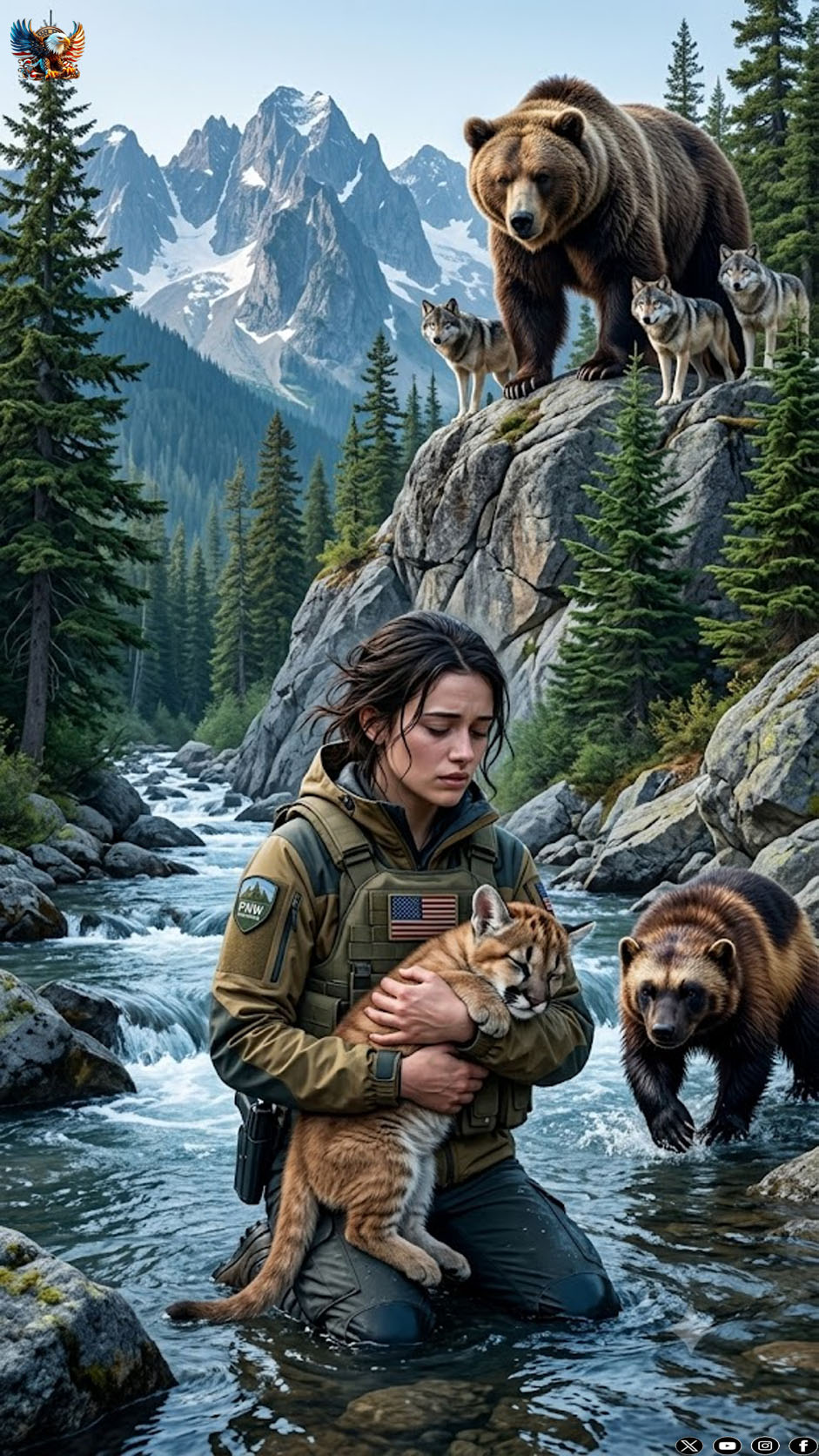 The largest lioness took a step into the river toward me while I remained chest-deep in the water, clutching her cub against my body.
