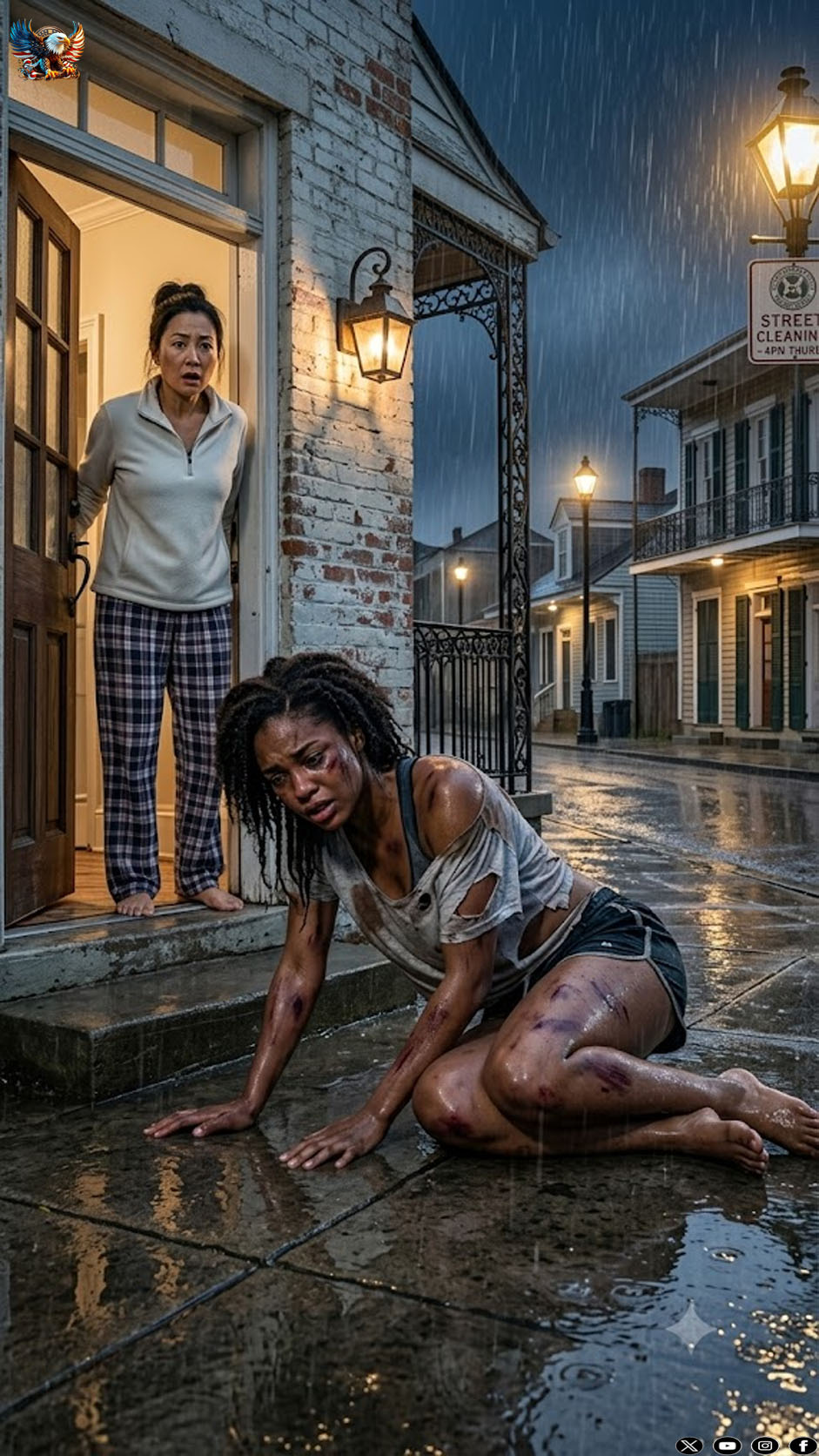 At two in the morning, my sister pounded on my door, drenched in rain, one rib broken, terror shaking through every breath. She collapsed into my arms and whispered, “Please… don’t let me go back to him.” Minutes later, her husband texted, “This is a private family matter.” I stared at the bruises blooming across her skin and replied, “She is my family.” Then I called 911—and started planning what he would lose first.