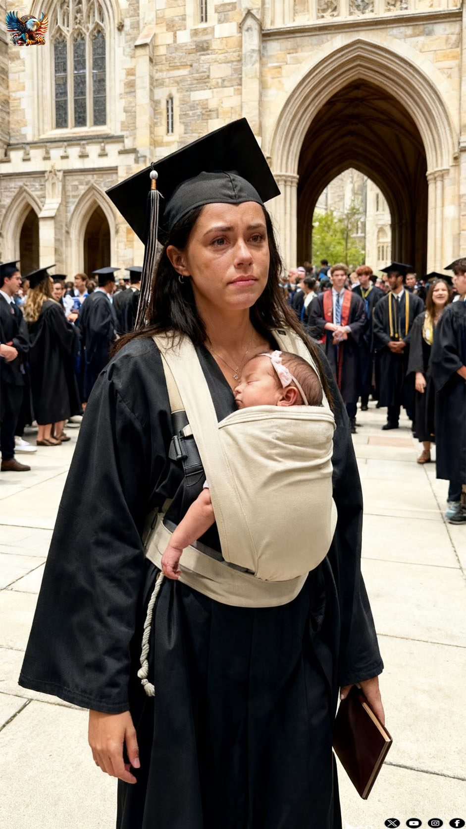 They started laughing the moment I walked onto the graduation stage with a newborn baby in my arms. Someone sitting behind me even mumbled, “Just like its mother…” But what the principal said next silenced the room.