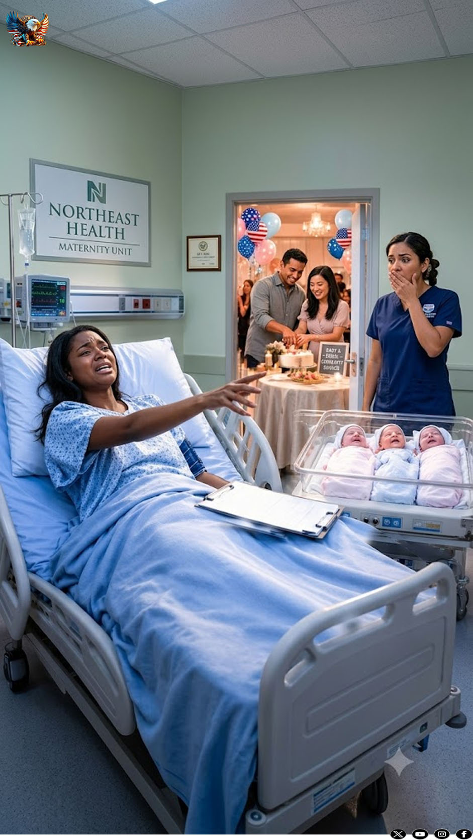 Blding wife signs her c-section to save triplets while cruel husband turns off phone to cut cake with his first love. returning, he freezes hearing a nurse: “she left 4 days ago, isn’t she home?”