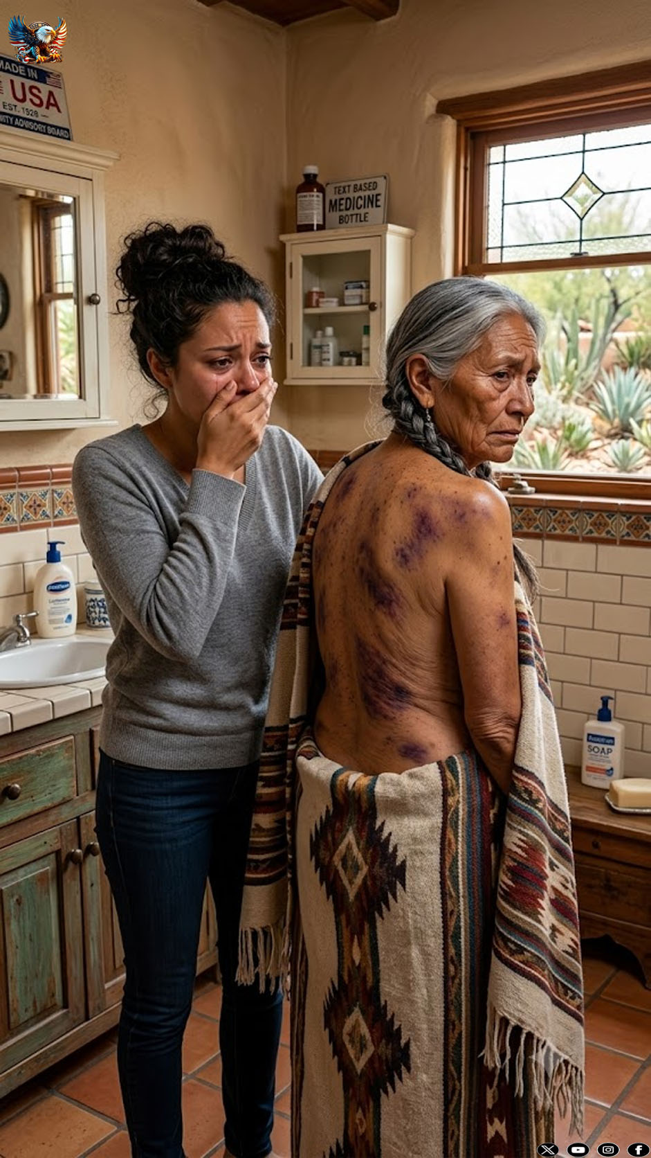 I came home to visit my elderly mother, but when I offered to bathe her, she recoiled in terror. “Please… don’t take off my coat,” she whispered, trembling. The moment I gently removed it, dark bruises and rope marks covered her fragile body. Then she confessed what my brother and sister-in-law had been doing behind locked doors. I said nothing—I simply reached for my phone and made one call they would never forget…