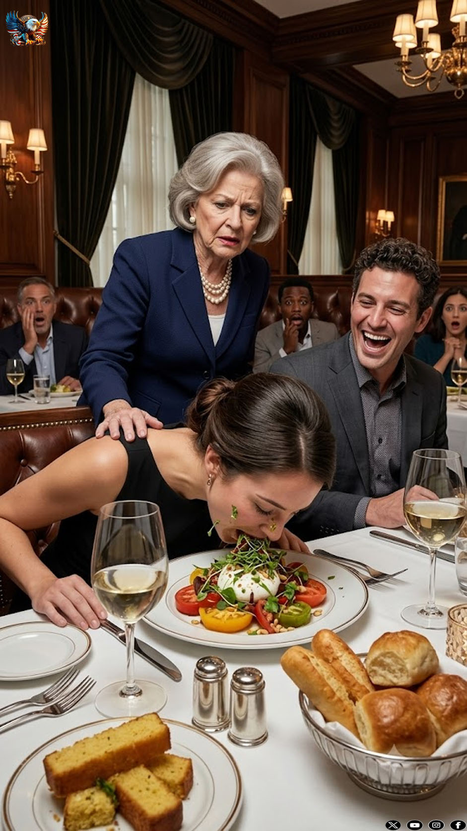 I was just trying to survive dinner when my mother-in-law kicked my chair and sent me face-first into my salad. “Oh honey, maybe next time sit up straighter,” she said, while my husband laughed like it was the funniest thing he’d ever seen. They thought they had humiliated me in public. They had no idea I already knew their secret—or that this dinner was about to destroy both of them.
