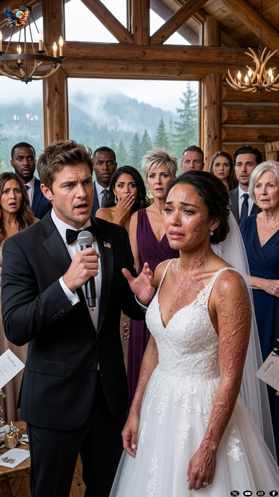 At our wedding, guests mocked my scars and said my husband must be blind to marry me. Then he took the microphone and revealed the reason why I have those scars… and silenced the entire room.