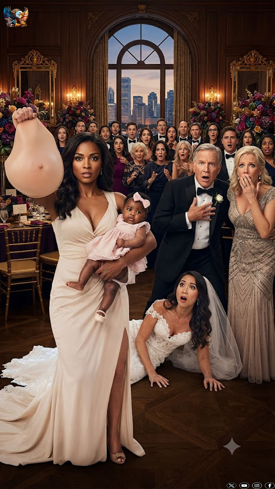 My husband threw divorce papers into my face while I cradled our newborn daughter. “I need a son, not a useless girl,” he sneered. His mother nodded. “We need a grandson. Someone else has already done what you couldn’t.” Months later, at his wedding to the mistress supposedly carrying his baby boy, I walked in holding my daughter and one sealed envelope. When I revealed what was inside, the groom went pale—and revenge had only just begun.
