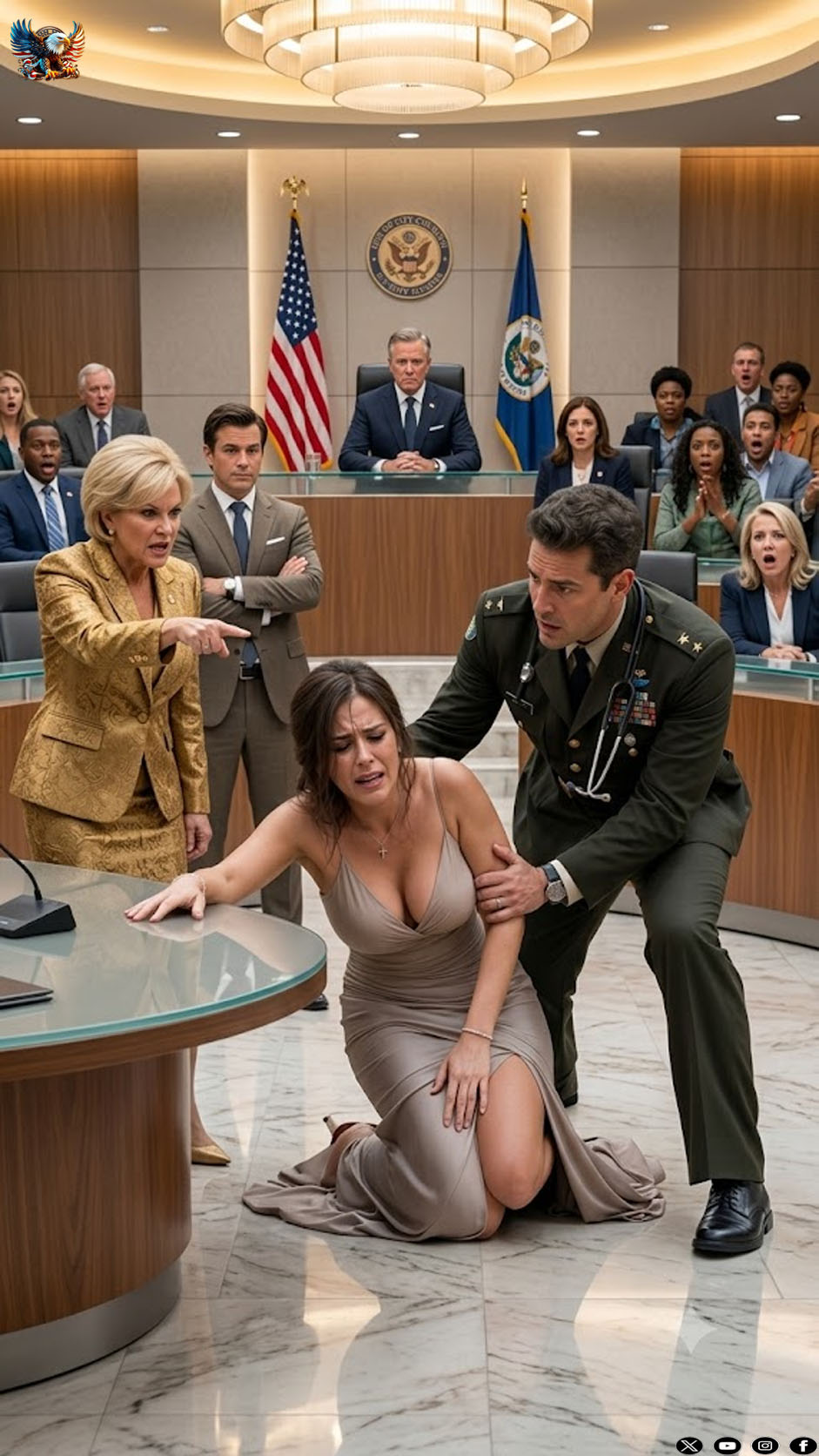 My mother-in-law pointed at me in the courtroom and said, “She’s faking it.” My husband smirked and assured the judge that I did the same thing whenever I didn’t get what I wanted. Everyone seemed ready to believe them… until my legs suddenly gave out and a military doctor rushed toward me yelling for someone to call 911.