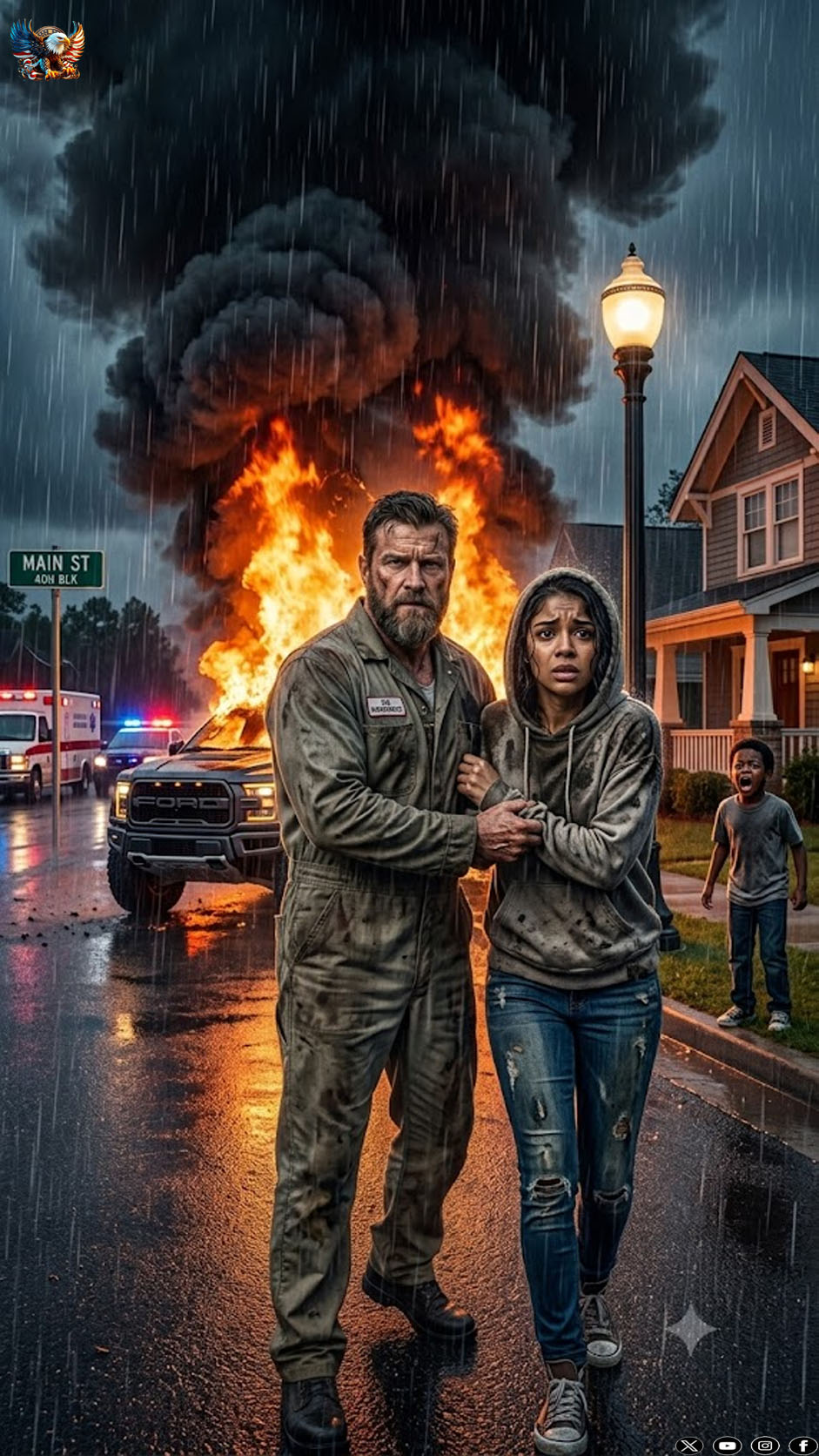 A poor black girl saves a billionaire and his child from a car accident in the rain—but something he says to her makes her jump…