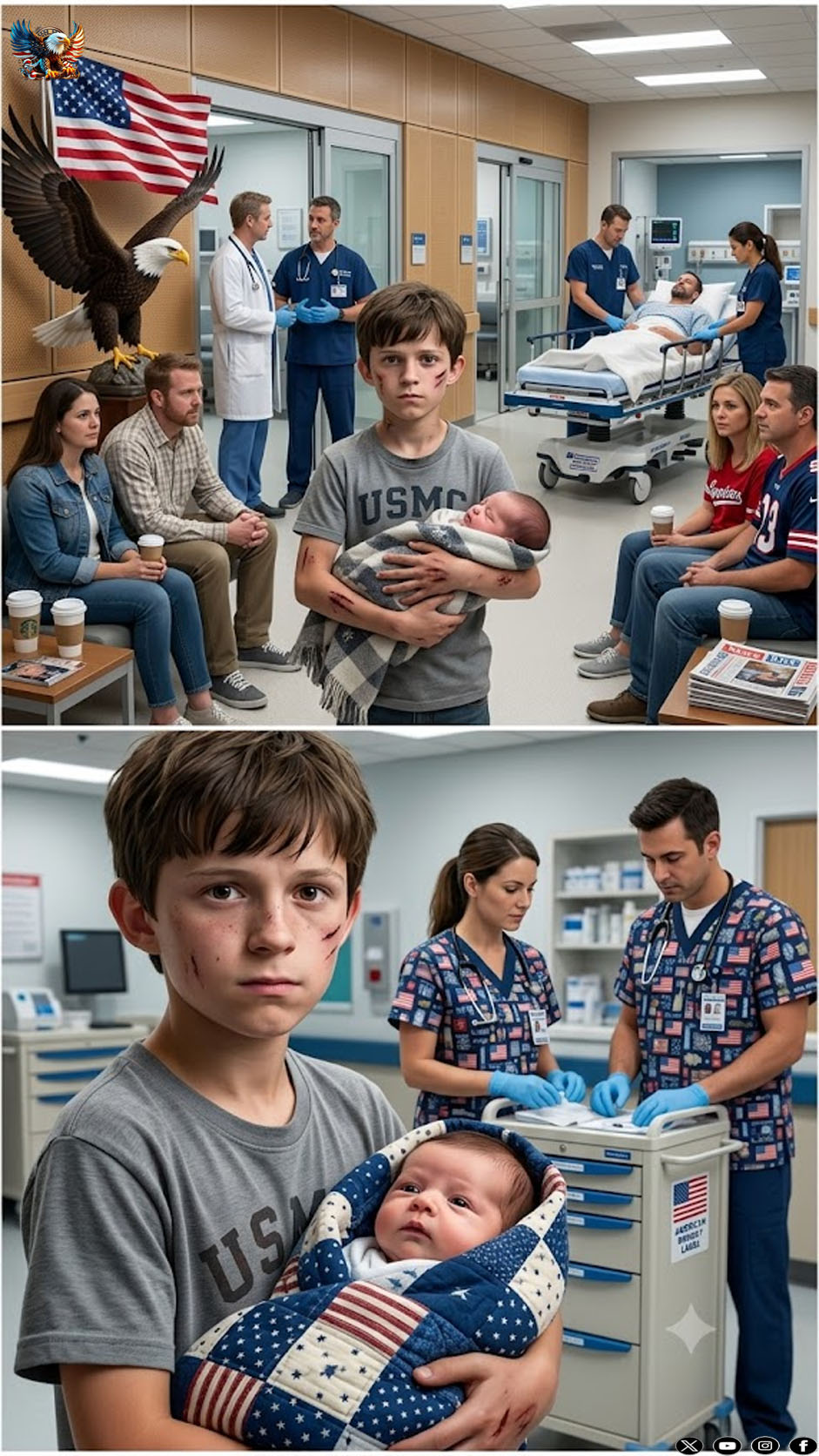 A bruised 7 year old boy walked into the ER carrying his baby sister—and what he said broke hear…