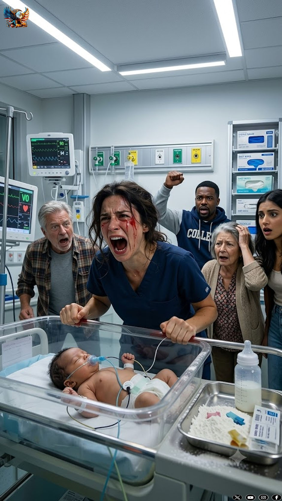 My sister swapped my baby powder with flour as a “harmless joke” during a family visit. Less than thirty seconds after I used it, my six-month-old daughter stopped breathing. I rushed her to the hospital in pure panic… and while she was fighting for her life, my parents begged me to forgive my sister. When I refused, my father slapped me across the face. My mother yanked my hair and shoved me into the wall.