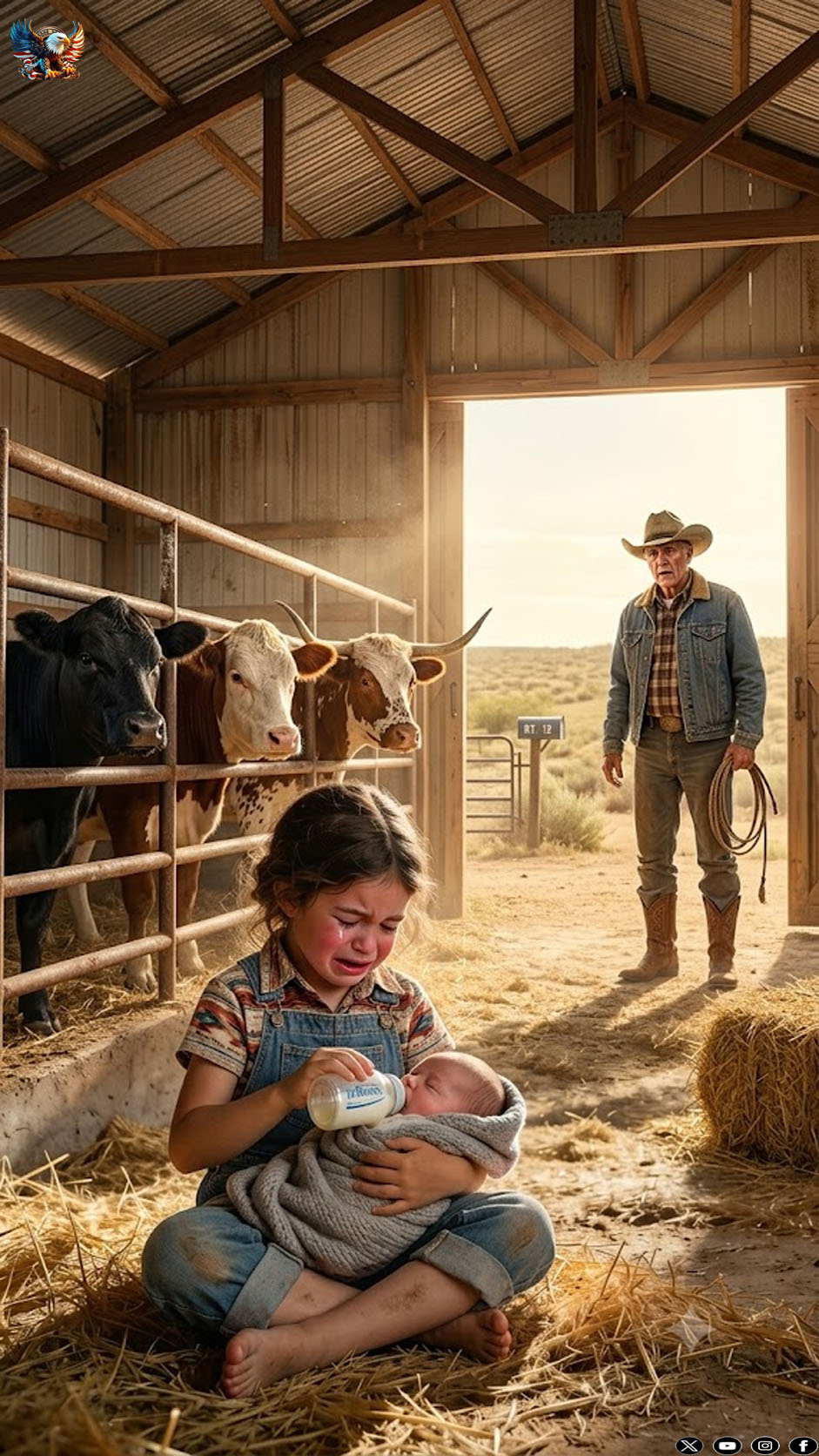 “I’m Sorry, Sir… I Don’t Have Any Money for Milk,” the 7-Year-Old Beggar Whispered at 5:30 A.M — But When the Texas Rancher Followed Her Through the Rain and Discovered Where She Was Hiding With a Starving Baby, He Uncovered a Shocking Abandonment Plot and a Custody Battle No One Saw Coming