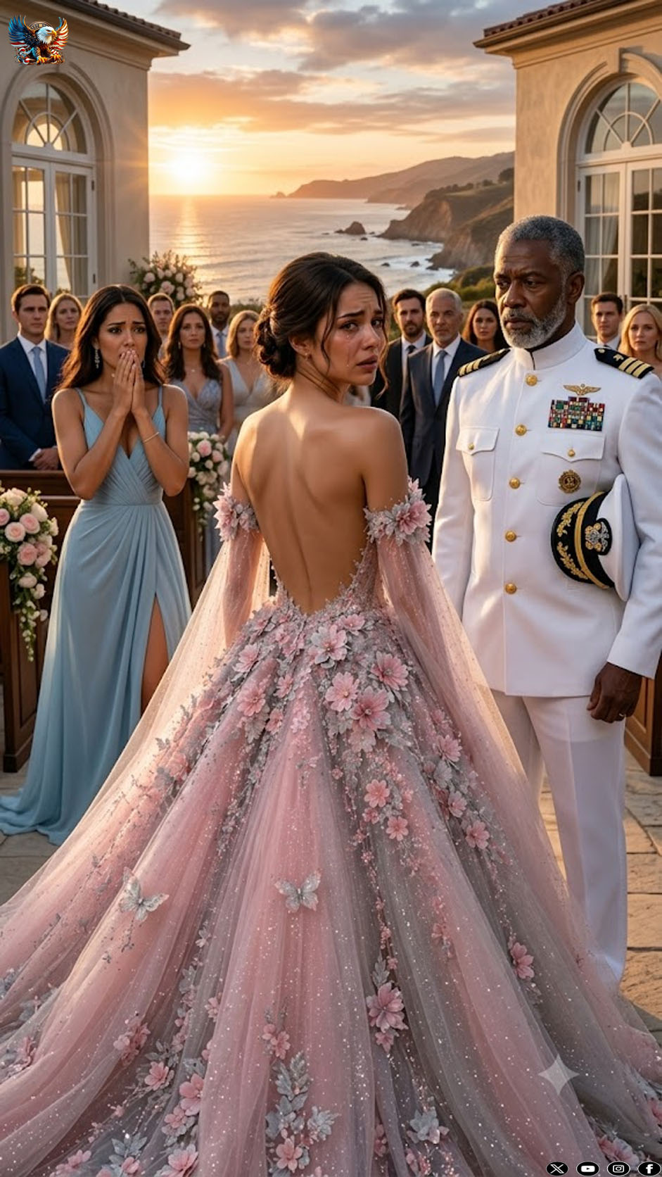 They ripped off her blouse at the gala and the admiral revealed his rank.