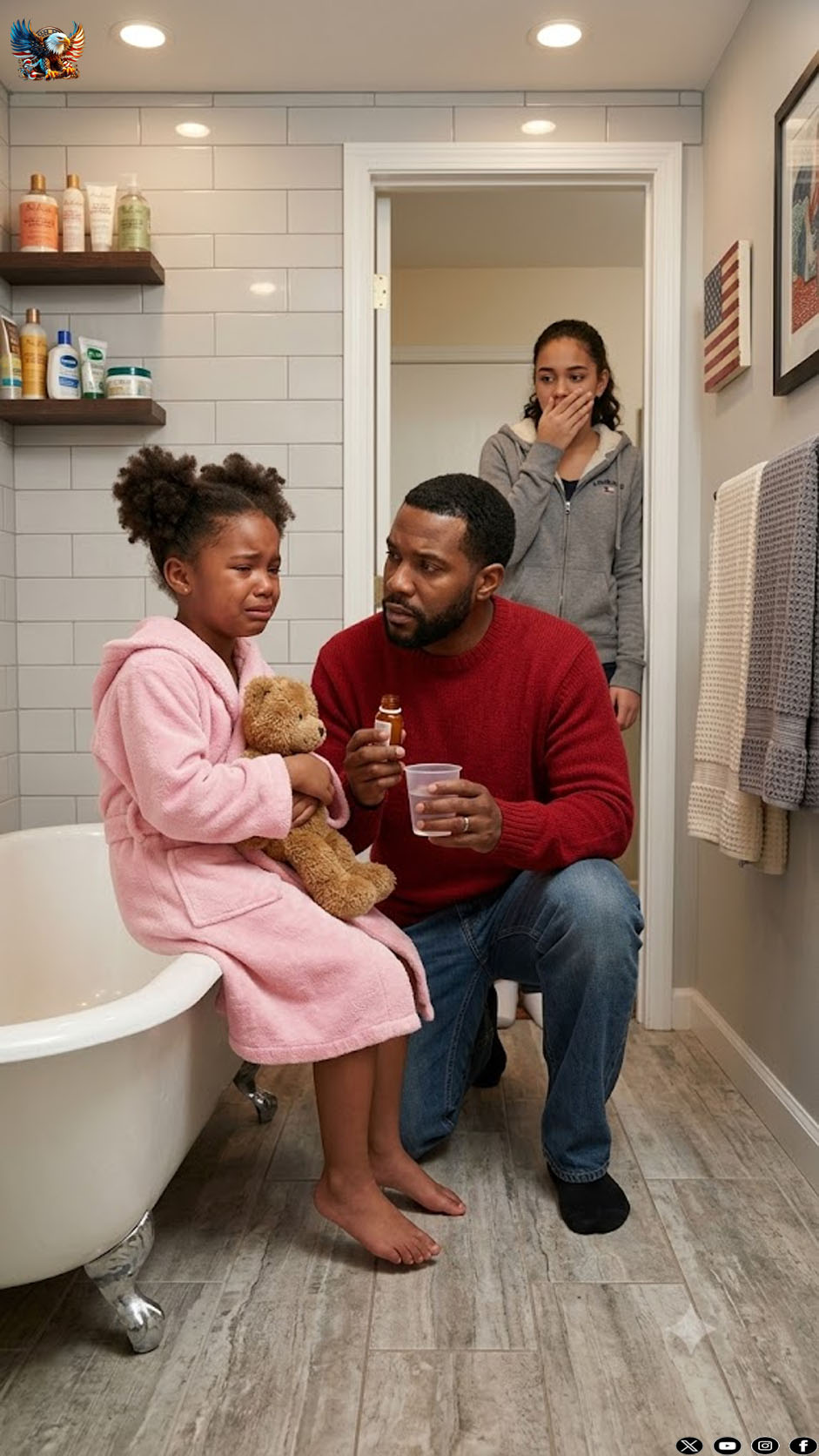 My five-year-old daughter always bathed with my husband. They would stay in there for more than an hour every night. When I finally asked her what they were doing, she burst into tears and said, “Daddy says I can’t talk about games in the bath.” The next night, I peeked through the half-open bathroom door… and ran to get my phone.