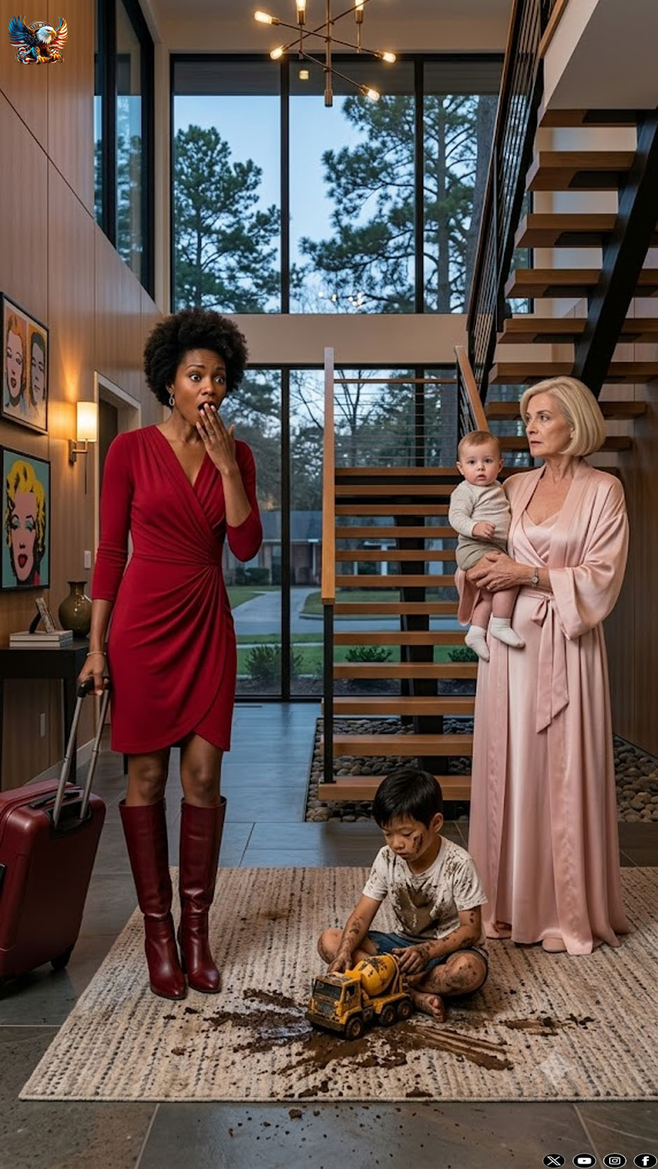I came back with a suitcase full of toys for my son, but I found him crawling on all fours while my mother-in-law held his mistress’s baby and said, “Now that’s our pride and joy.” My husband looked down. I smiled, asked for water… and called the lawyer no one was expecting.
