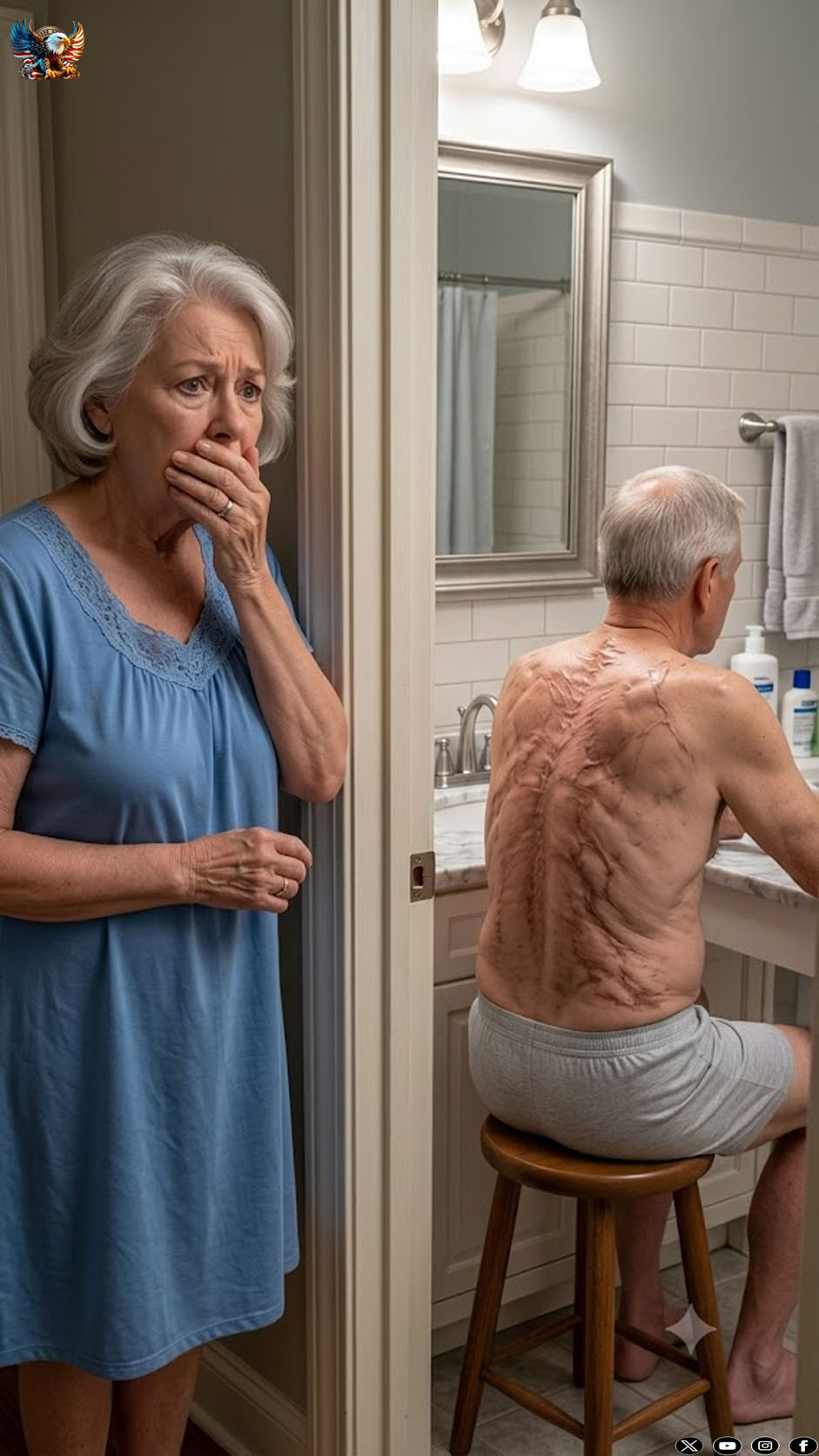 My husband used to lock himself in the bathroom every morning at 4 a.m. for thirty-five years. And the night I finally looked through the keyhole, I understood why he always whispered, “I’m doing this to protect you.”