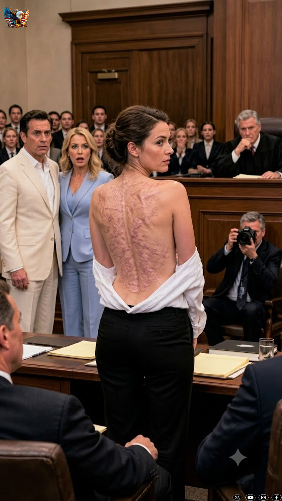 My husband brought his mistress to our divorce hearing, convinced I’d leave with nothing—but the moment I took off my coat and revealed the scars on my body, the entire courtroom turned against him