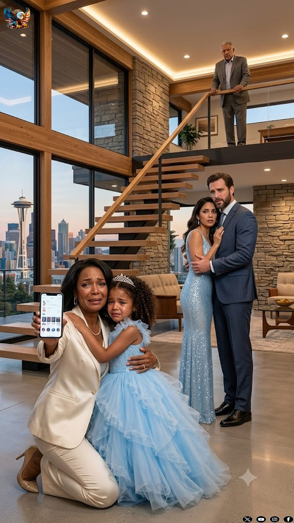 My husband’s mistress sla//pped my 5-year-old daughter 10 times in a row while he just stood by and watched coldly. Hours later at a billionaires’ gala, the entire room froze when my crying daughter hugged the wealthiest tycoon and screamed, “Grandpa… she is the one who h;;it me!”