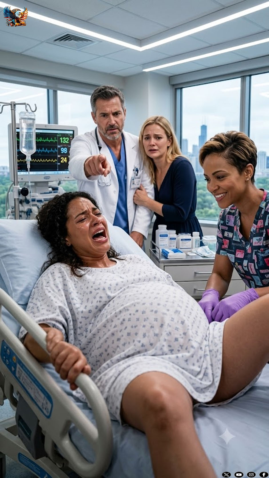 While I struggled through labor with a nearly 10-pound baby, my doctor husband coldly denied my pleas for an emergency C-section, convinced I had sabotaged his favorite female resident. Hours later, when the delivery was finally over, he rushed into the delivery room—only to freeze in horror before collapsing as the truth hit him.