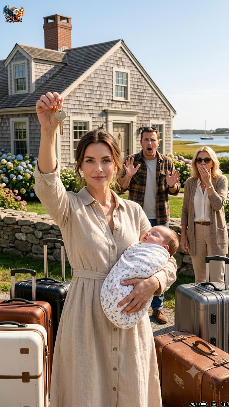 My mother-in-law looked at my 38-week pregnant belly and ordered my husband, “Lock her up and let her fend for herself.” Then they went on vacation at my money. Seven days later, they returned with tanned skin and happy faces… but as soon as they saw the front door, they realized they no longer had a home to return to.