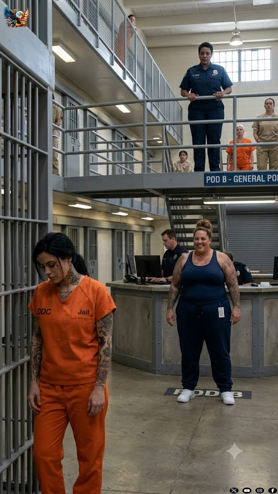 The most dangerous and biggest inmate noticed that the new girl had been given a brand-new pair of sneakers when she arrived at the prison, and decided to take them from her right in the middle of the prison yard. She began humiliating the girl in front of everyone, without even suspecting how it would all end