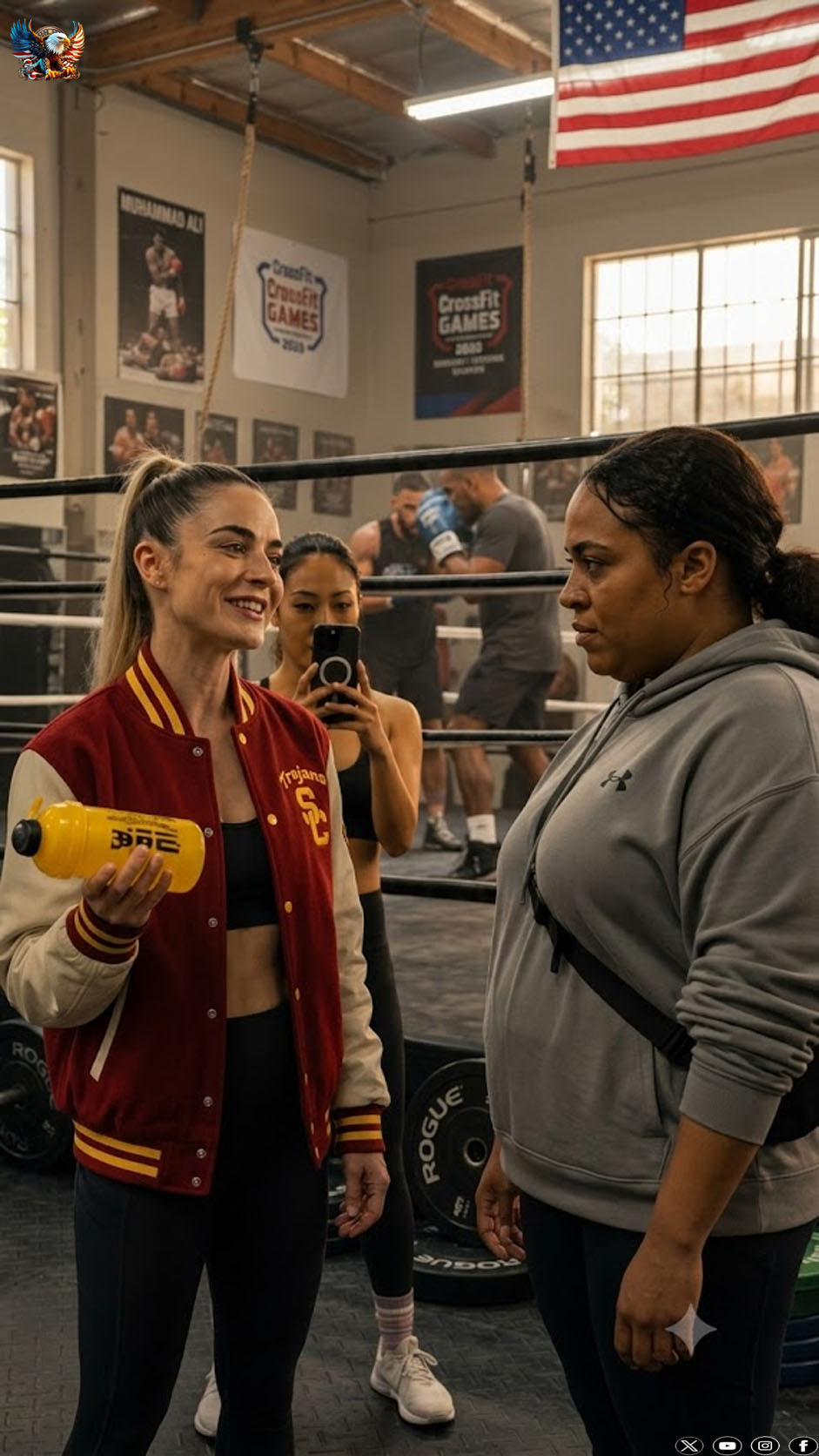 Everyone in the gym laughed at an overweight woman who had come to a boxing class for the very first time: the coach openly mocked her and even called her a “fat loser,” but just a few minutes later the entire gym regretted their cruel jokes