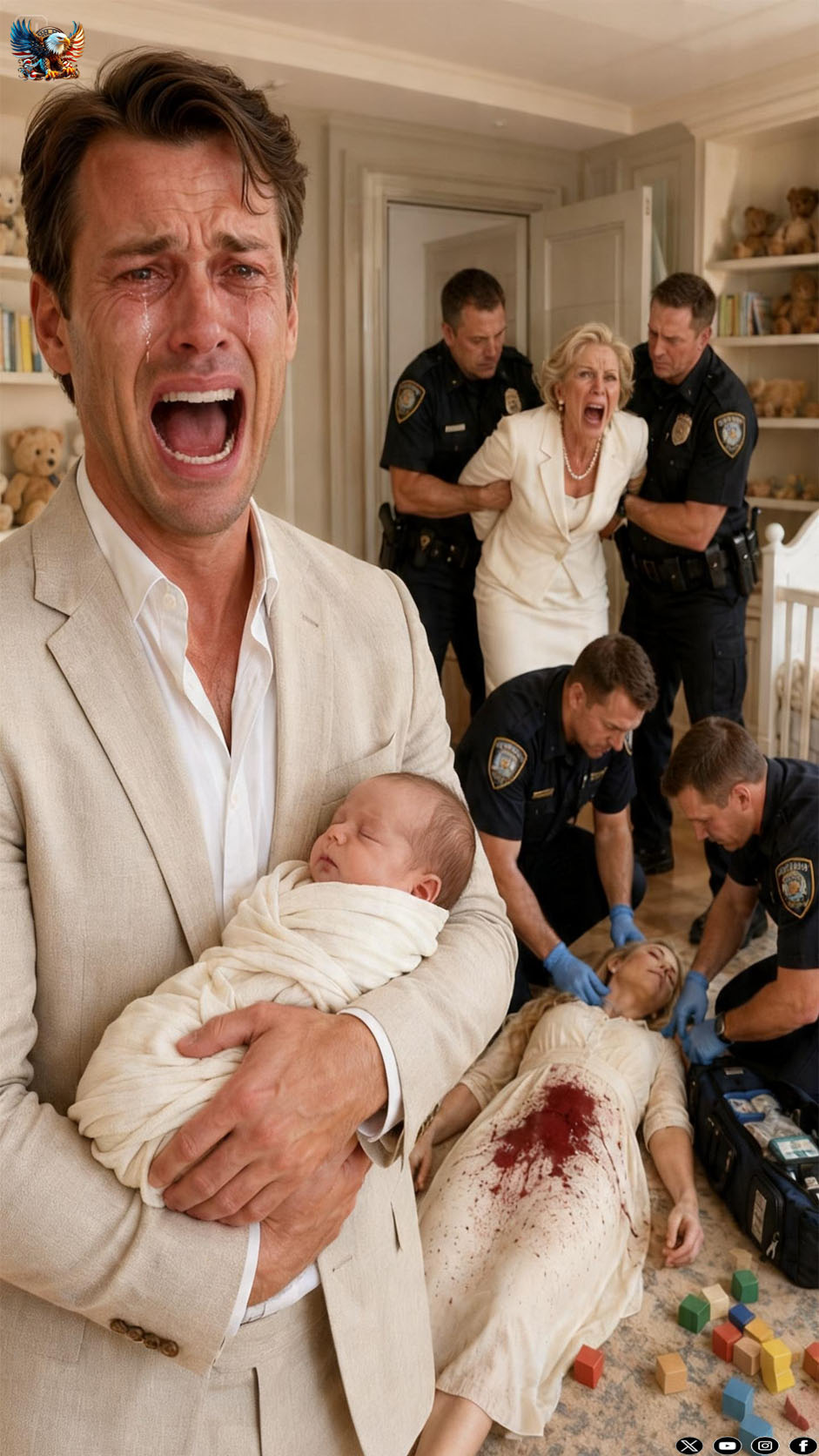 I caught my mother holding our crying newborn hostage. My wife, still recovering from a near-fatal postpartum hemorrhage, wept on the floor. My mother had smashed her pain meds. “Clean up this glass on your hands and knees. Only then can you hold him,” my mother hissed. She played the perfect grandmother online. She had no idea I was parked three blocks away, watching the hidden camera, and preparing to end her entire life…