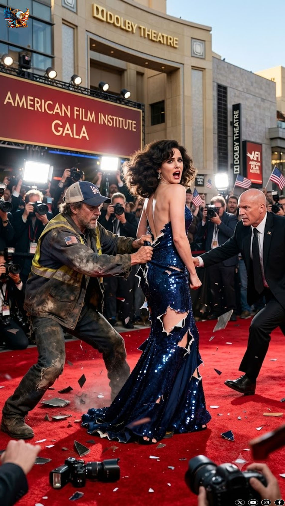 The homeless man tore the billionaire’s dress to save her life… But what she did next left everyone completely shocked…