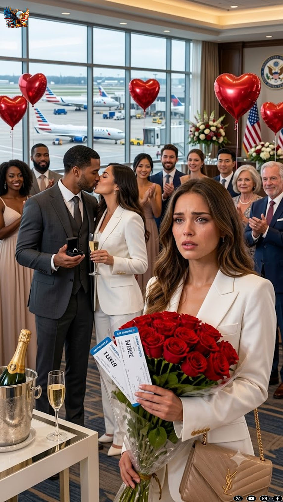 I showed up at my husband’s office with flowers and two first-class tickets to Paris for Valentine’s Day. Instead, I walked into a company-wide celebration of his engagement to the female CEO. He slipped a diamond ring onto her finger as the crowd applauded. I quietly turned around, canceled our trip, froze every joint account, and reclaimed my 83% ownership of the company—worth $558 million.