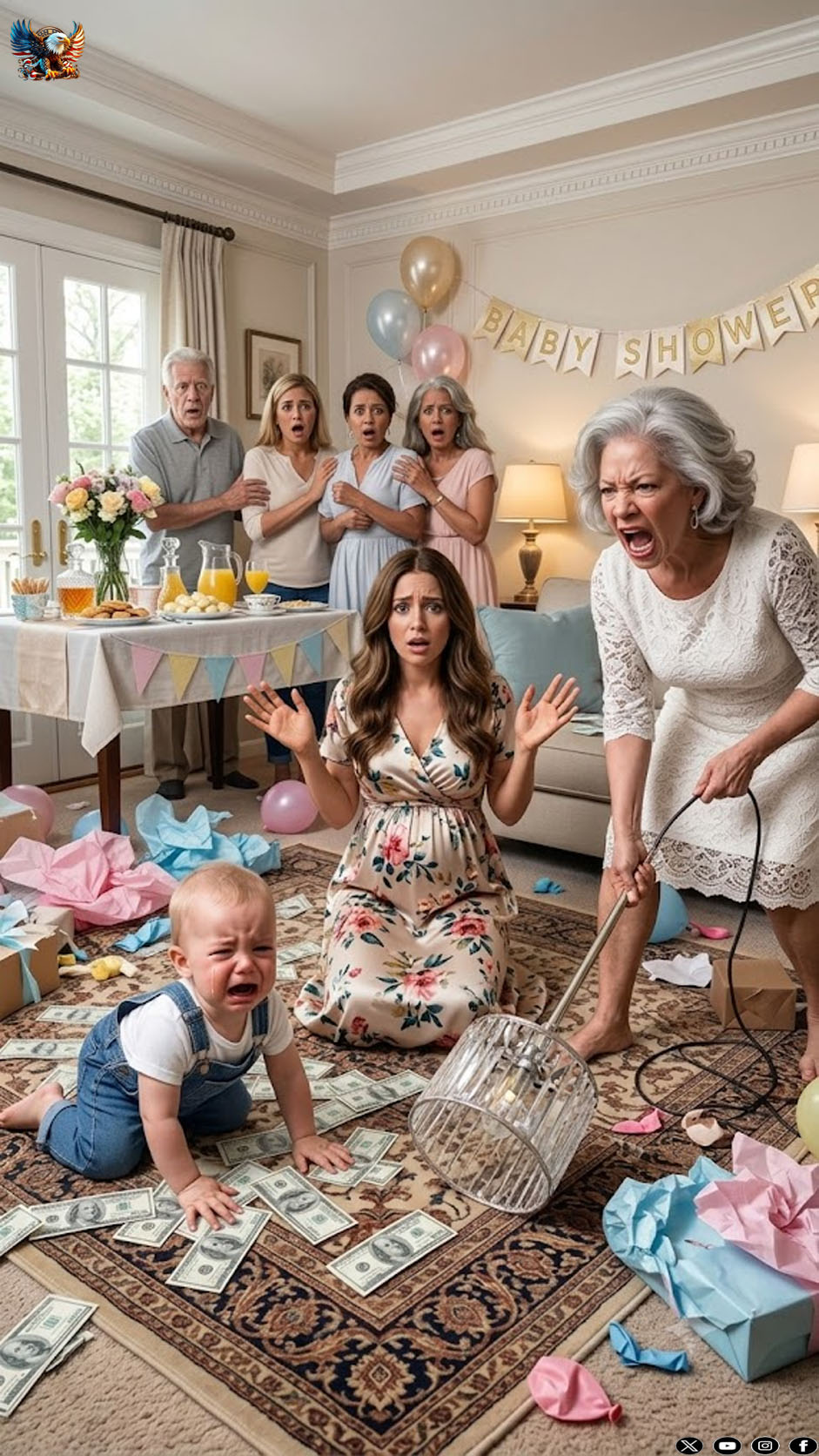 At my baby shower, my sister-in-law struck my six-year-old daughter on head with a lamp because she caught her stealing money from the gift envelopes. She screamed, “How dare you accuse me?” My daughter stumbled back, hitting the wall hard, and collapsed, bleeding. But when she whispered a word, I knew something even more terrifying about my family…