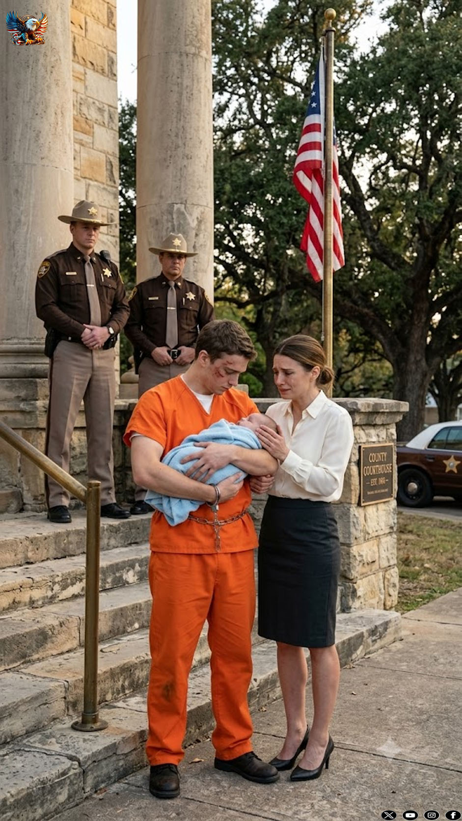 He was sentenced to life in prison for a crime he didn’t commit. Before being taken away, he asked to hold his newborn son in his arms for just one minute. But what he did while holding the baby left the entire courtroom and a billionaire stunned.