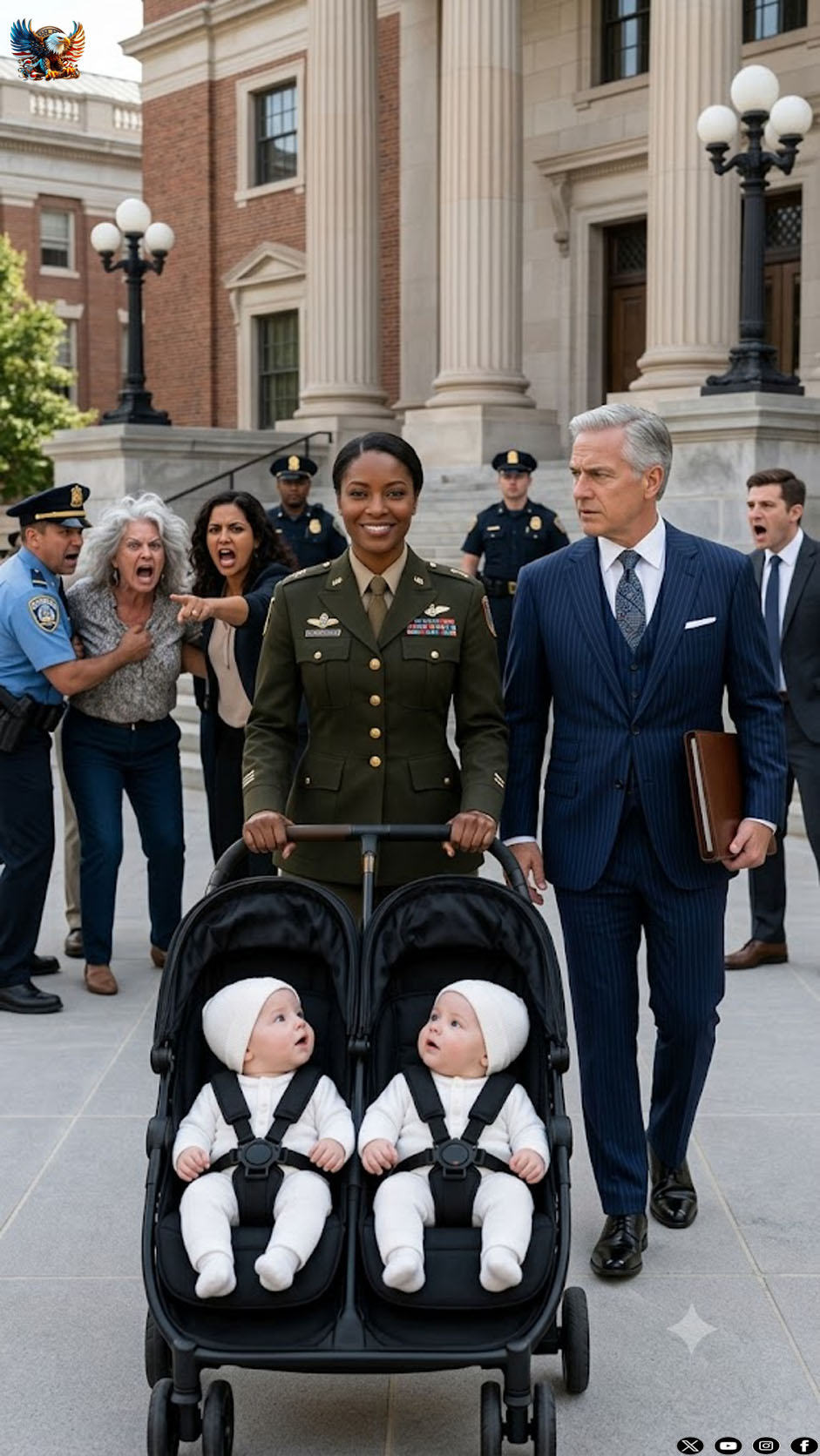 While Carrying Our Twins, I Stayed Silent as Everyone Praised My Husband’s Mistress for Saving His Parents’ Property; Days Later, He Handed Me Divorce Papers in the Hospital, Called Me Worthless, and Walked Away Without Knowing I Was a U.S. Army Colonel—Until I Returned With a Military Escort, Senior Officers, and Law Enforcement at My Back.