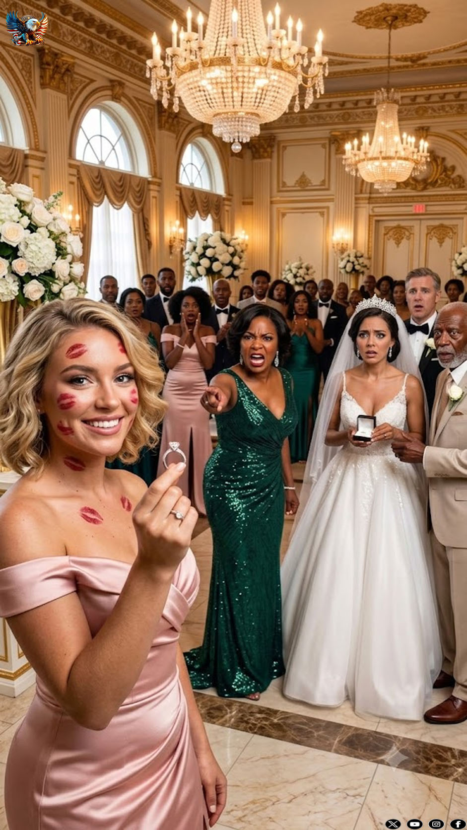 At my sister’s wedding, my parents called me to the stage and demanded I hand over my penthouse keys, right in front of 200 guests. I said no… Mom grabbed my face so viciously that her heavy ring ripped my grandfather’s heirloom earring right out of my ear. I picked up the bloody diamond, walked out, and made a call. In an hour, a man showed up at the reception. When mom saw who it was, her champagne glass shattered on the floor…
