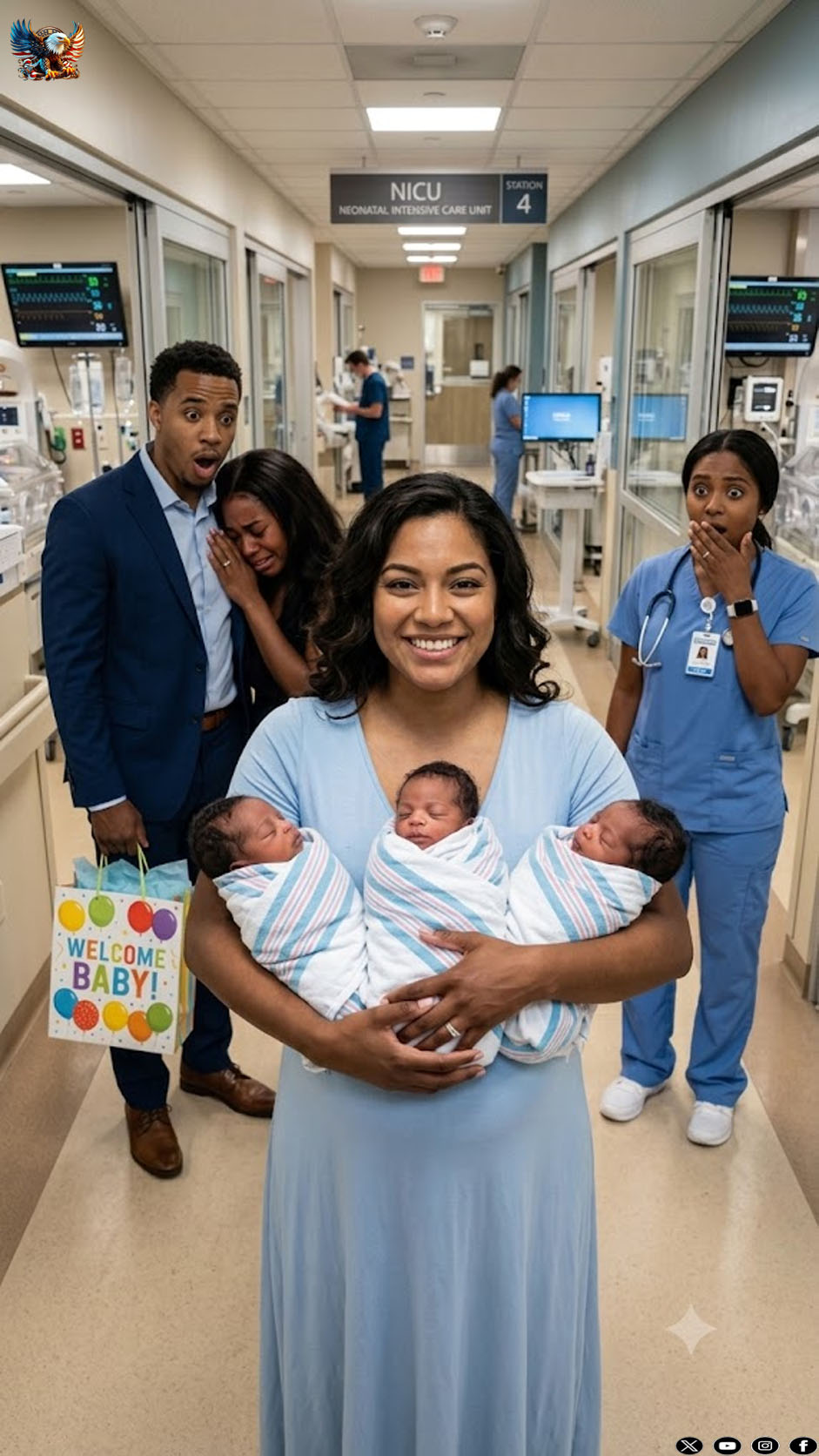I needed an emergency C-section to save my triplets. My husband refused to come to the hospital. Through his pocket-dial, I heard his mistress laughing while he called my labor “fake drama.” 4 days later, he strutted into the NICU with a hired photographer to film a fake “grieving father” post for social media. He froze when the nurse said, “They left 4 days ago. Isn’t she home?”