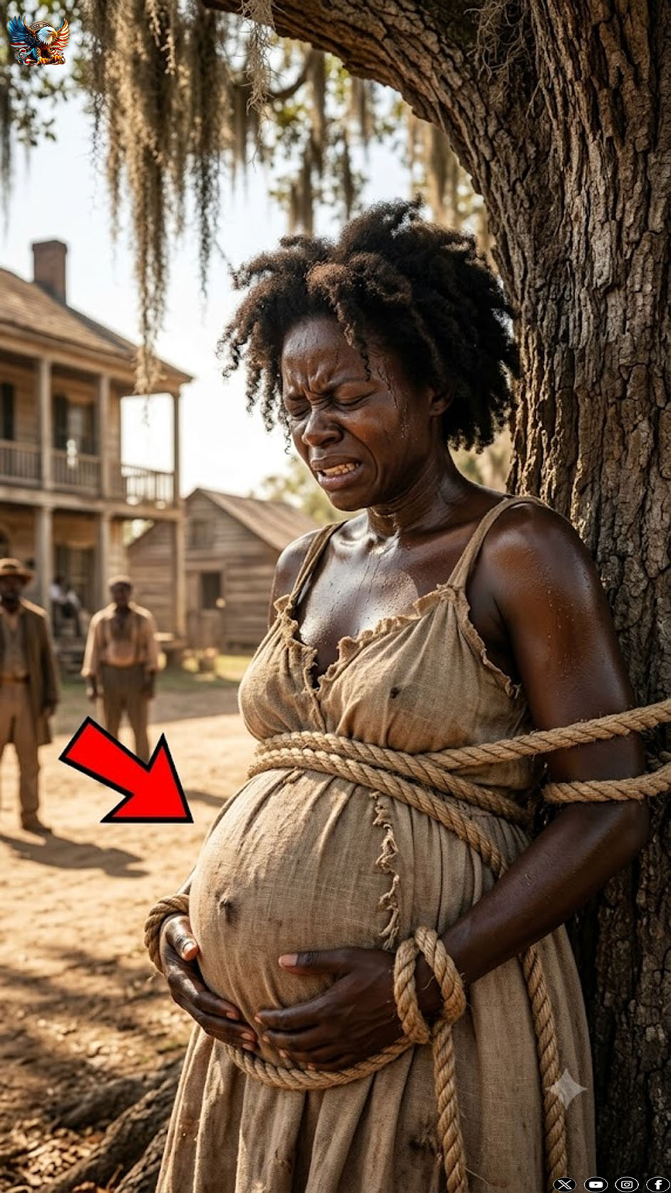 The pregnant slave was tied to the sugar mill tree… but what she said amidst the pain was unexpected.